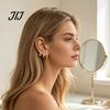 Gold Plated Ear Cuff 3 Pairs Cuffs, Minimalist Metal Hollow Zirconia Clip-on Earrings Auricle for Women, Fashionable Non Pierced Jewelry Daily Wear No