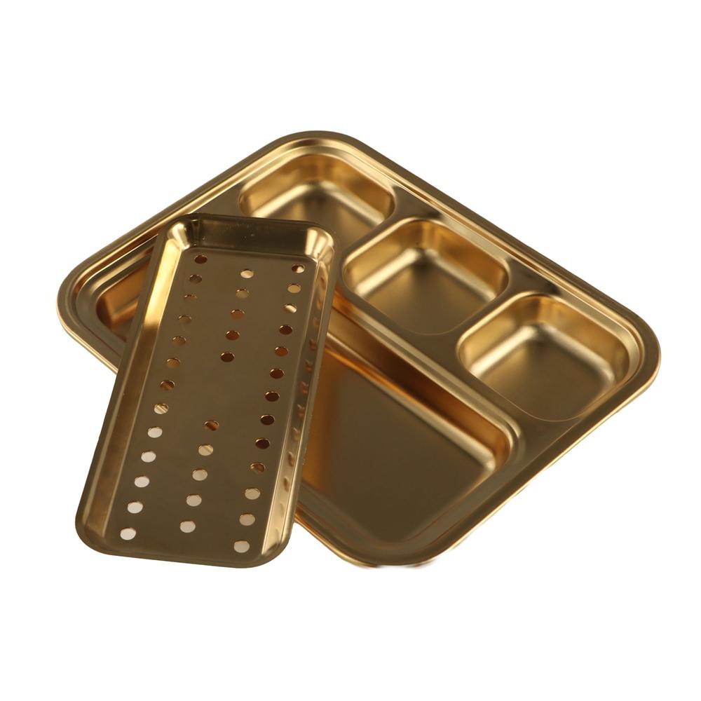 Convenient BBQ Tray 304 Stainless Steel Multipurpose Divided Plates Home Gatherings