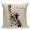 Simple Cushion Decorative Pillows Custom Cushion Cover Building Wind Pillow Case For Pillow Statue Of Liberty Pillow Case