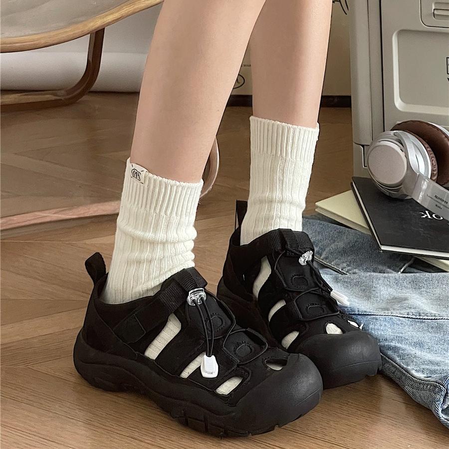 Summer Low Cut Thick Soled Women's Sandals Round Headed Breathable Casual Beach Sandals Outdoor Garden Shoes Zapatos De Mujer