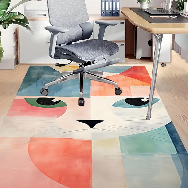 1PC cat abstract Carpet Office Rug Mat Home Decor Area Carpet Festival Gift Office desk chair carpet Longlasting Material