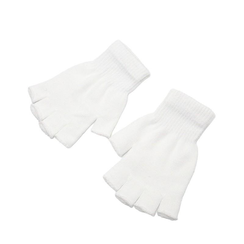

Unisex Half-Finger Winter Warm Knitted Cycling Gloves One Size белый
