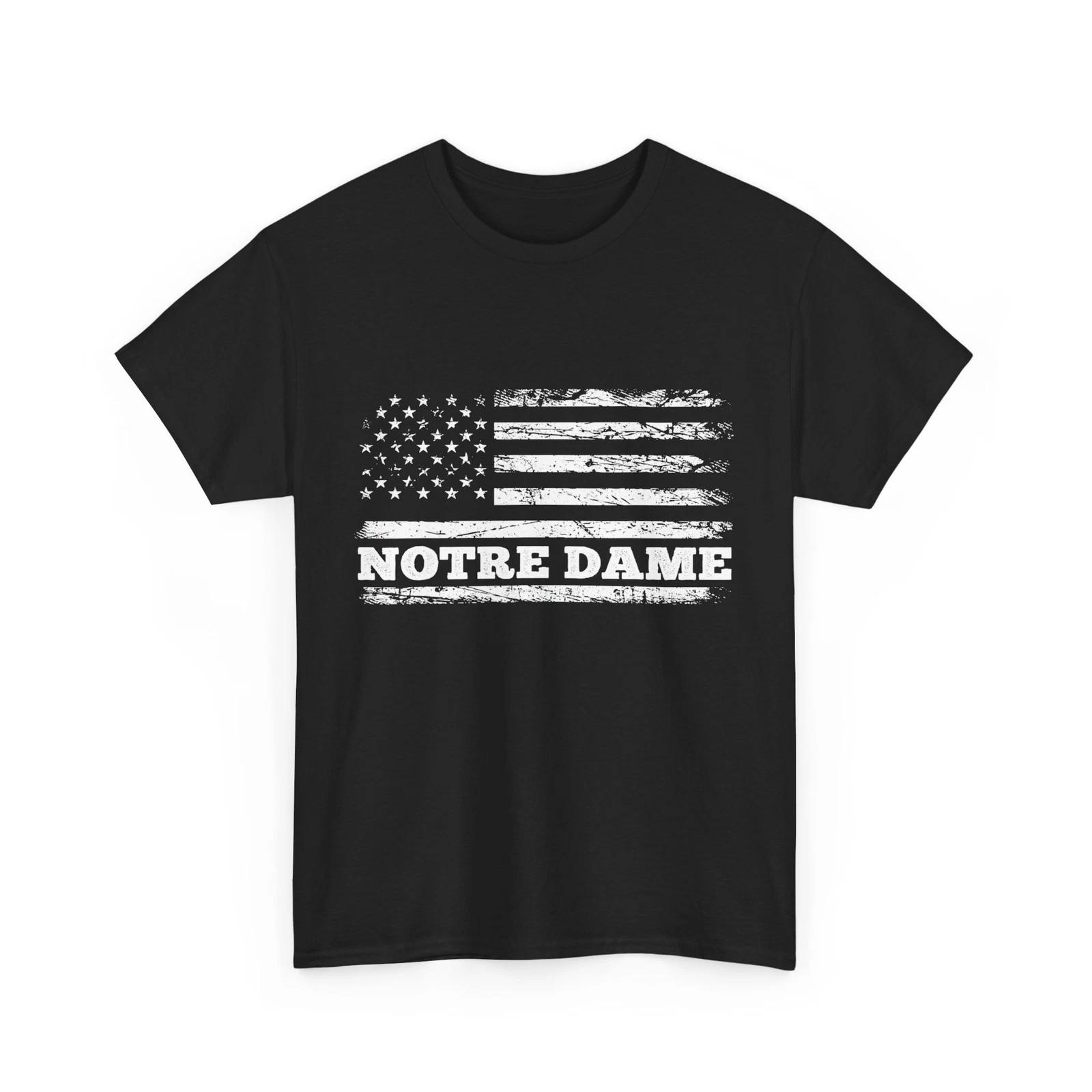 American Flag Notre Dame T-Shirt Notre Dame Family Gift 3XL