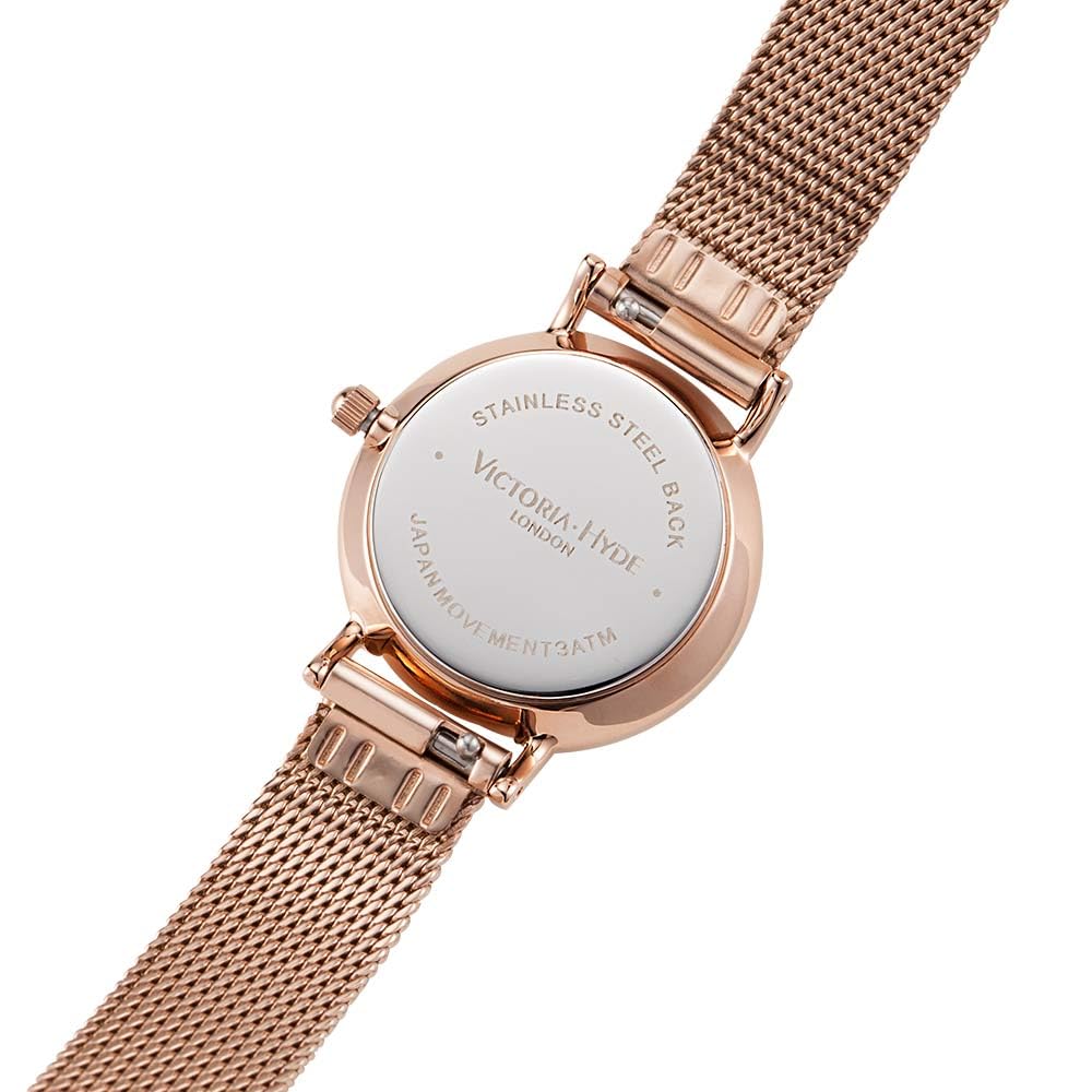 VICTORIA HYDE Watch Stainless Steel Mesh Band Japanese Quartz Daisies Daily Waterproof Watch Simple Retro Ladies Watch Women Popular Day Gift Square