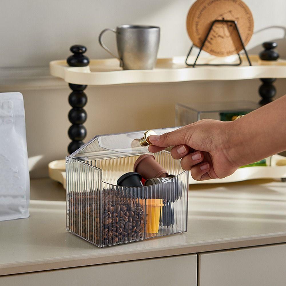 2-Grid Cotton Swab Storage Box Plastic Transparent Cotton Pad Storage Box Flip Lid Dust-Proof Swab Pad Holder Dresser