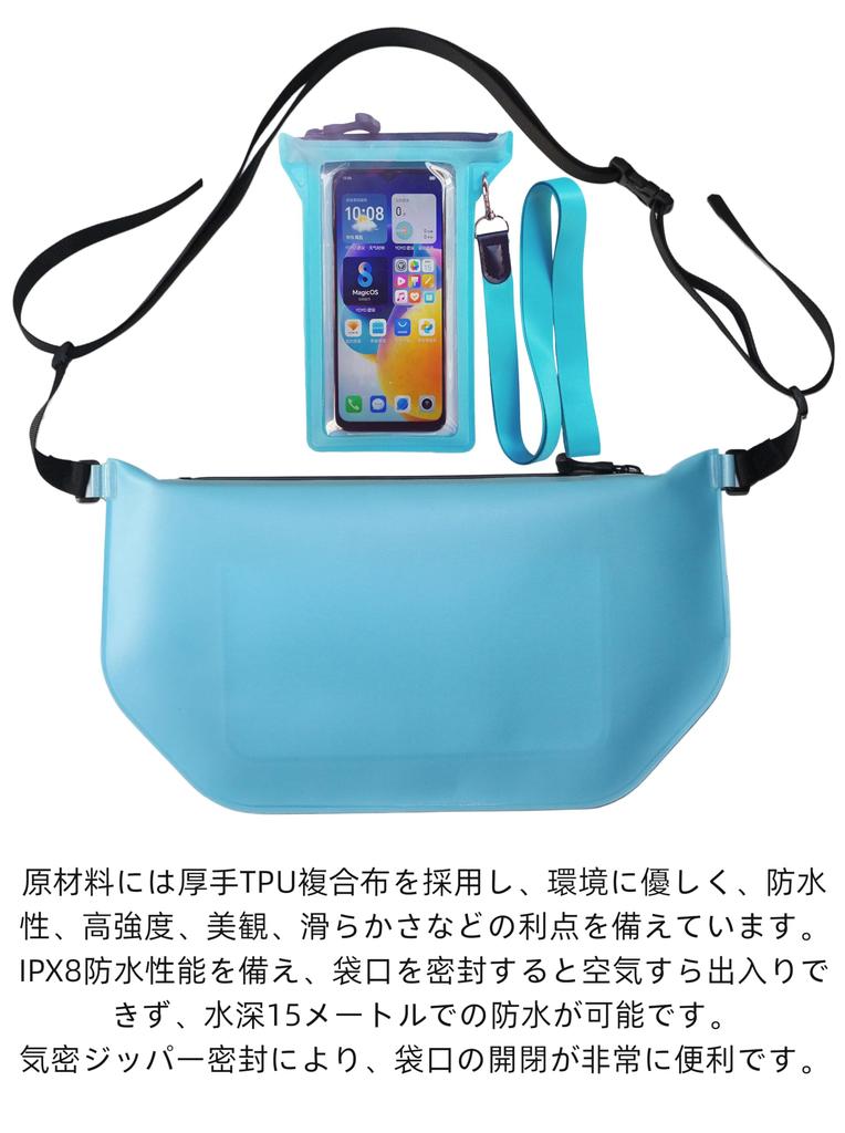 Waterproof smartphone case with airtight zipper made of thick TPU compatible with iPhone Pro closure, material, 17/16/15/14 Max.
