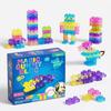 New Transparent Crystal Soft Gummy Jelly Building Blocks Squishy Stretchy Toy For Kids Creative Tabletop Games Collectible Toy