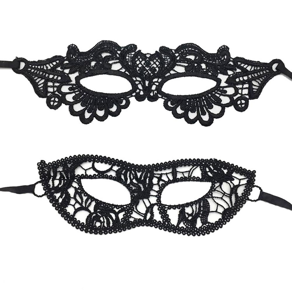 2PCS Halloween Makeup Ball Half Face Lace Mask