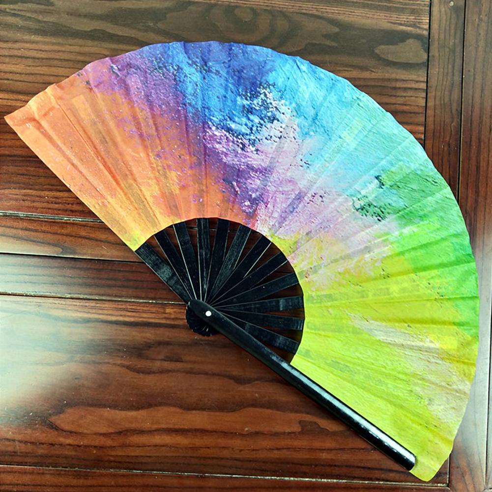 Folding Fan Floral Leopard Starry Sky Print Dance Fan Stylish Handheld Fan Home Decor Ornaments Dance Hand Fan Art Craft Gift