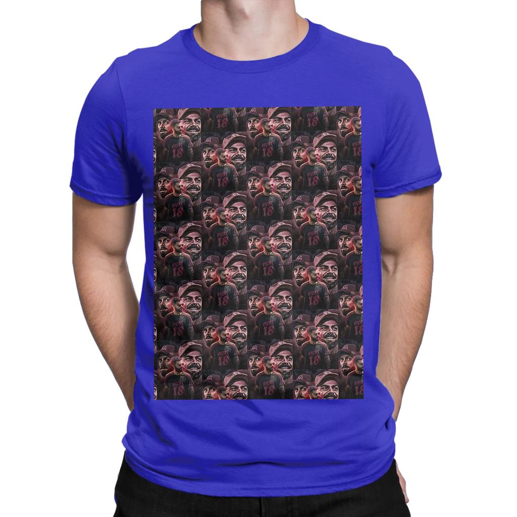 King Kohli Intense Portrait Collage RCB Funny Graphic 100 Cotton TShirt RCB Tops Tees For Unisex