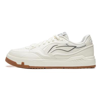 Li Ning Common 80s Skateboard Shoes Men's Low Top Champagne White/Gray AGCW135-3