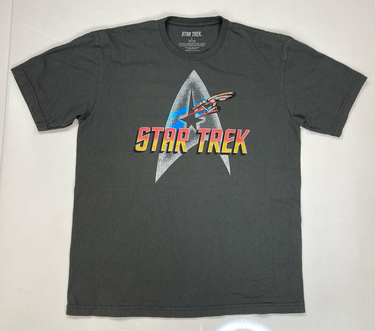Star Trek TV Show Graphic T-shirt Men Large Gray Short Sleeve L