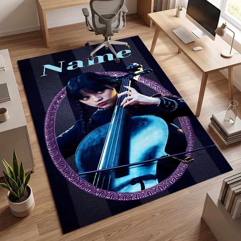 Wednesday (19) Personalized Name Office Carpet Stylish Decor for Living Room Bedroom Kitchen