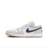 Jordan Air Jordan 1 Abrasion Resistant Support Low top Vintage Basketball Shoes Unisex Gray White 553558-146(Team384-A)
