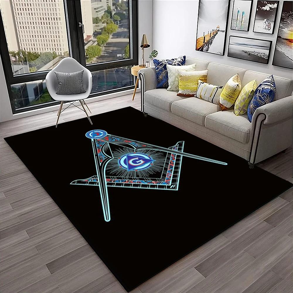 Masonic Freemasonry Illuminati Ring Carpet Rug for Home Living Room Bedroom Sofa Doormat Decor,Kid Area Rug Non slip Floor Mat