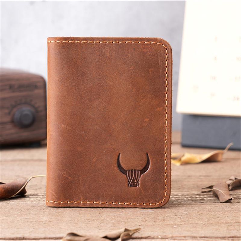 NT Retro Crazy Horse Leather Multi-Card Clutch: Unisex ID & Card Holder Wallet