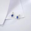 Zhou Hengfu Sterling Silver Cultured Sapphire Earrings - Elegant Light Luxury Design