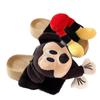 Jednowyrazowe trójwymiarowe Mickey puszyste kapcie na grubej podeszwie jesienno-zimowe modne kreskówkowe do noszenia na zewnątrz ciepłe bawełniane kapcie na pół stopki dla dziewczynek