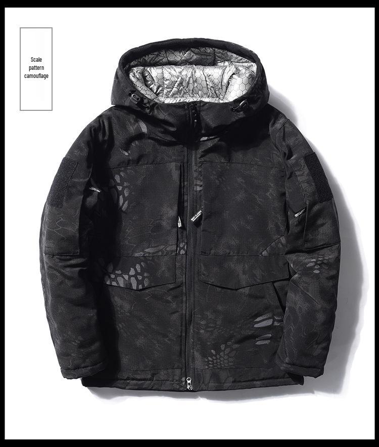 Men's Winter Camouflage Hooded Jacket with Graphene Lining & Extra Warmth