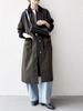 Ships Any A-Line Long Coat with Stand Collar, 724160030, Olive, One Size