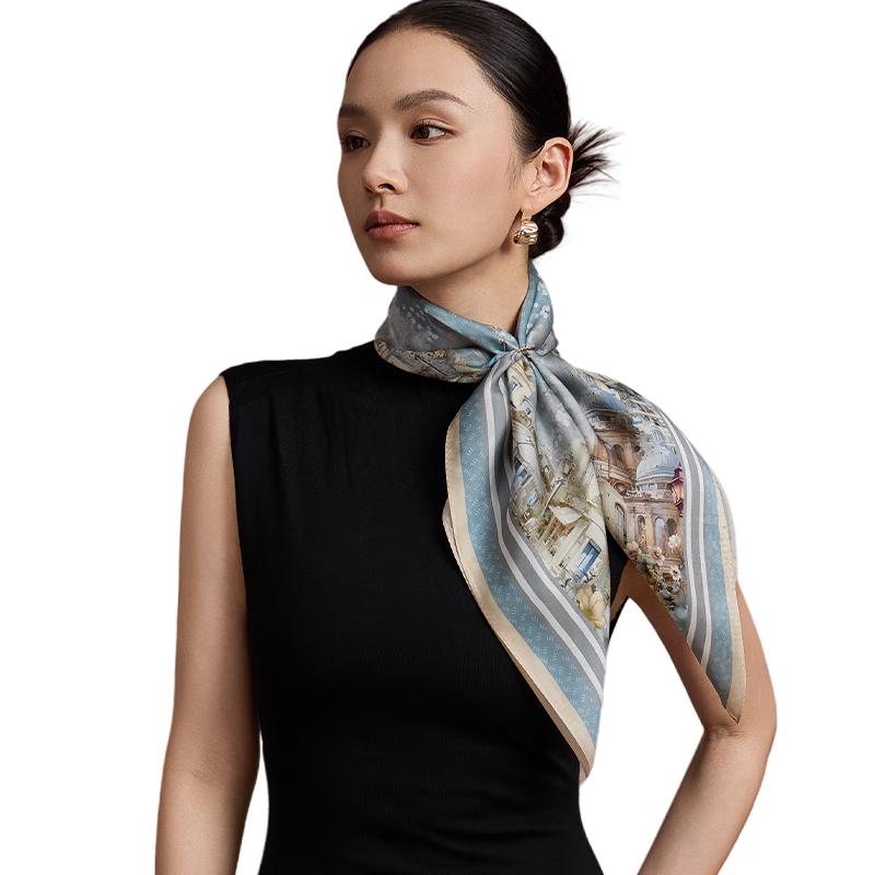 Shanghai Story 100% Mulberry Silk Square Scarf