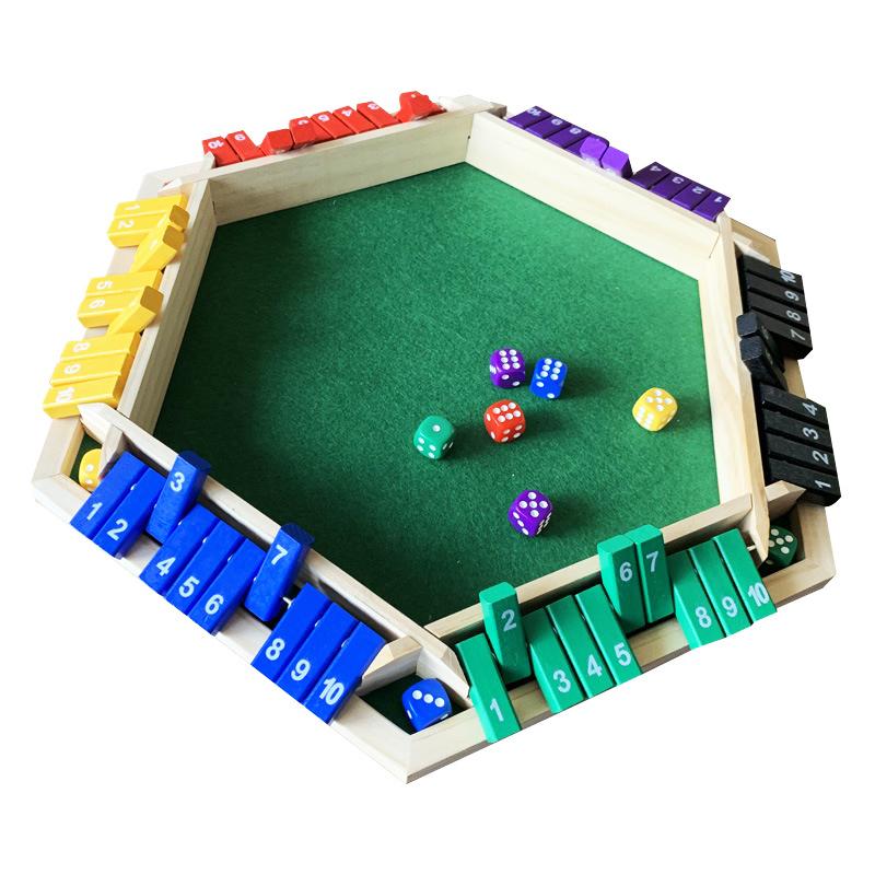 Math Skills Board Game Educational Wooden Shut Box Board Game With 12 Dice For Kids Adults Fun Math Number Strategy For Family разноцветный