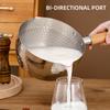 Stainless Steel Snow Flat Pan Japanese Style Wooden Handle Milk Pan Uncoated Household Baby Food Supplement Pot Instant Noodles