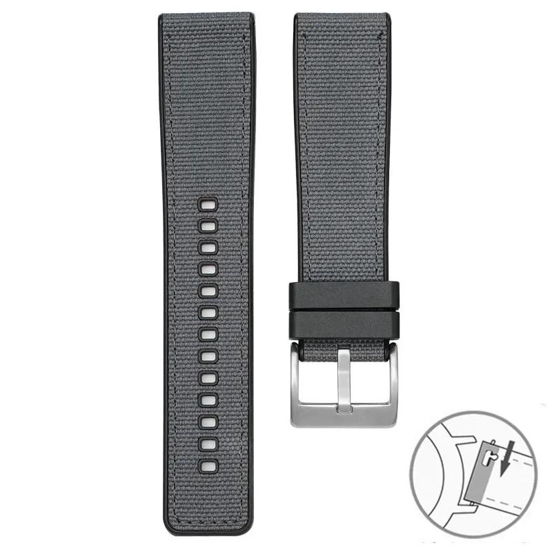 20mm 22mm 24mm Canvas Silicone Strap for Seiko Diving Waterproof Rubber Nylon Quick Release Watch Band for Swatch X Blancpain