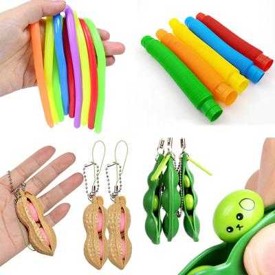 Jouet à presser Edamame Cacahuète Soulagement du Stress Porte-clés Gousse de Pois Illimitée Fidget Bonbon Souple Cadeau Stress Jouet Fidget Soulagement du Stress