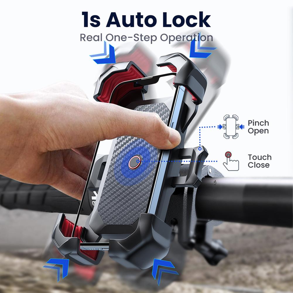 Motorcycle Phone Mount Adjustable Bike Phone Holder 360 Degree Rotating Cycling Phone Stand Anti-slip for 4.7-7 Inch Smart Phone