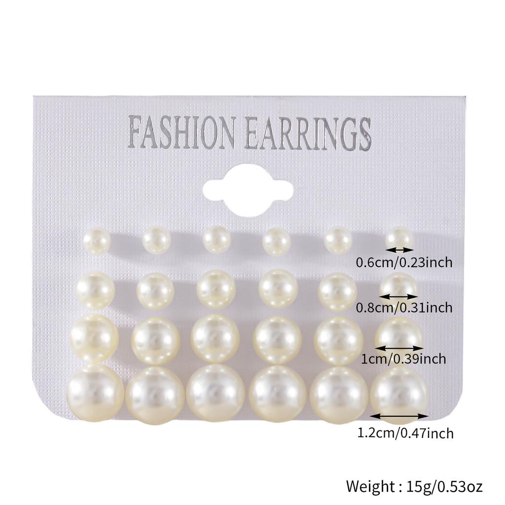 Trendy Korean Imitation Zircon Stud Earring Different Sizes Earring Freely Matched Elegant Women's Daily Versatile Dating Zircon