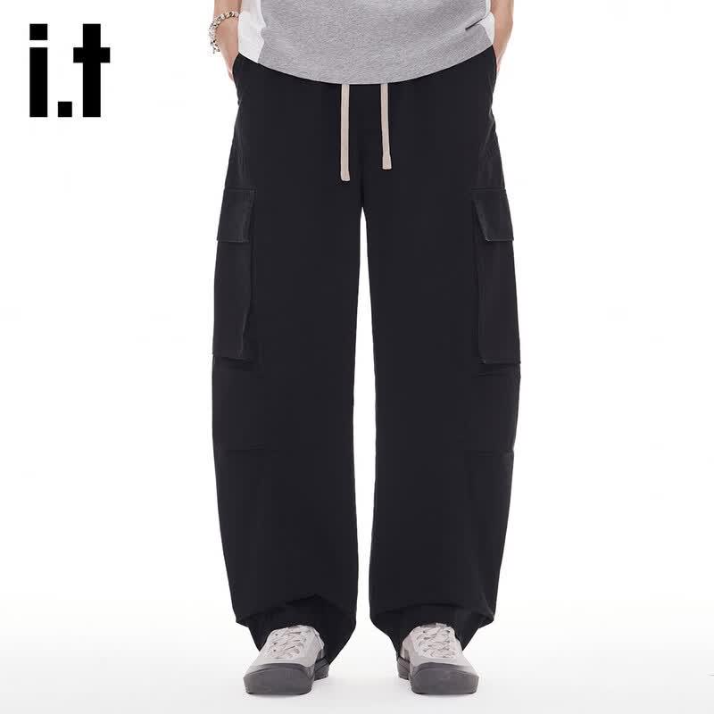 Izzueit Men s Loose Fit Straight Leg Cotton Cargo Pants M