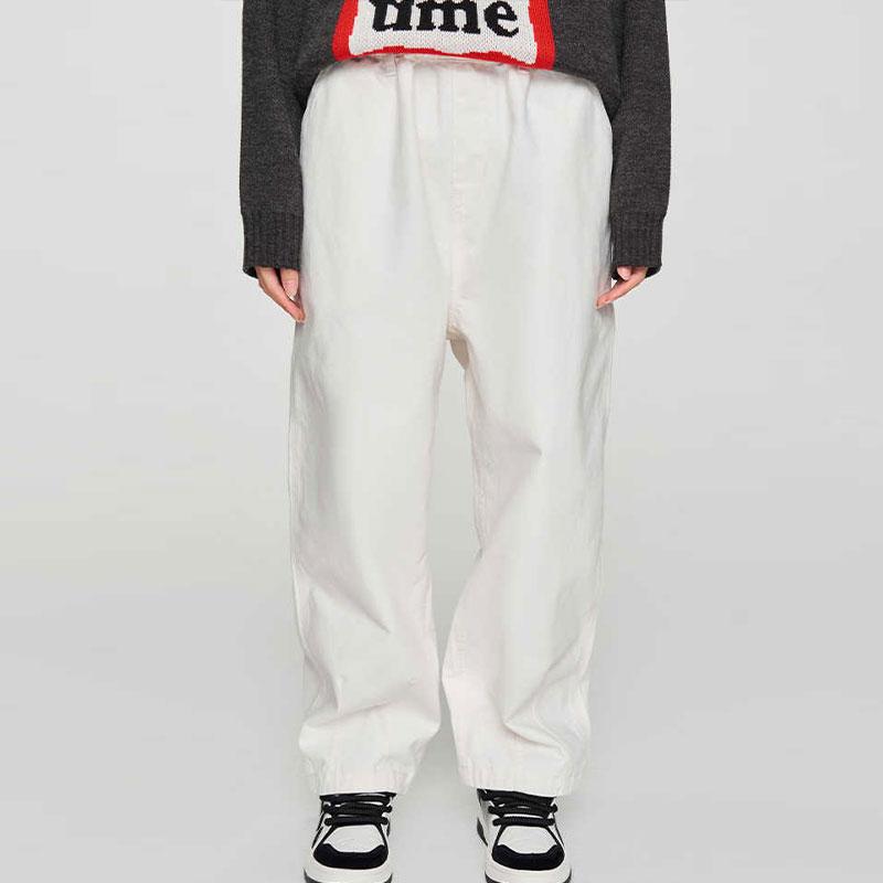 Lee X Have A Good Time Collaboration Solid Color Elastic Waist Loose Balloon Casual Pants Unisex pants Off-White LUB007917204607-A00005