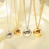  Trendy Ball Pendant Necklace 18K Gold Color Stainless Steel Beach Fashion Waterproof Jewelry 2024 Bijoux