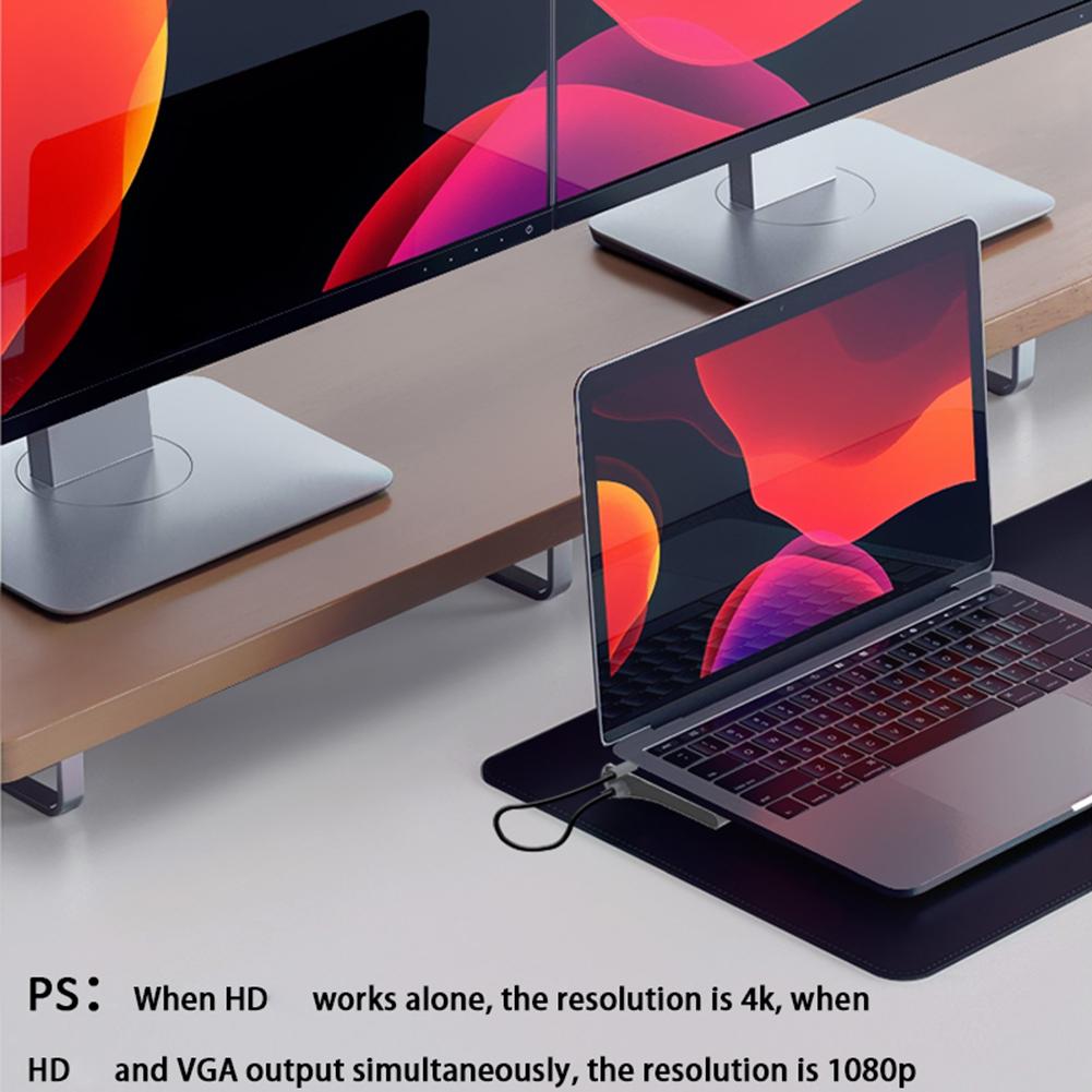 

USB 3.1 на двойной HDMI-совместимый док-станция 12 в 1 Type-C HUB 4K VGA