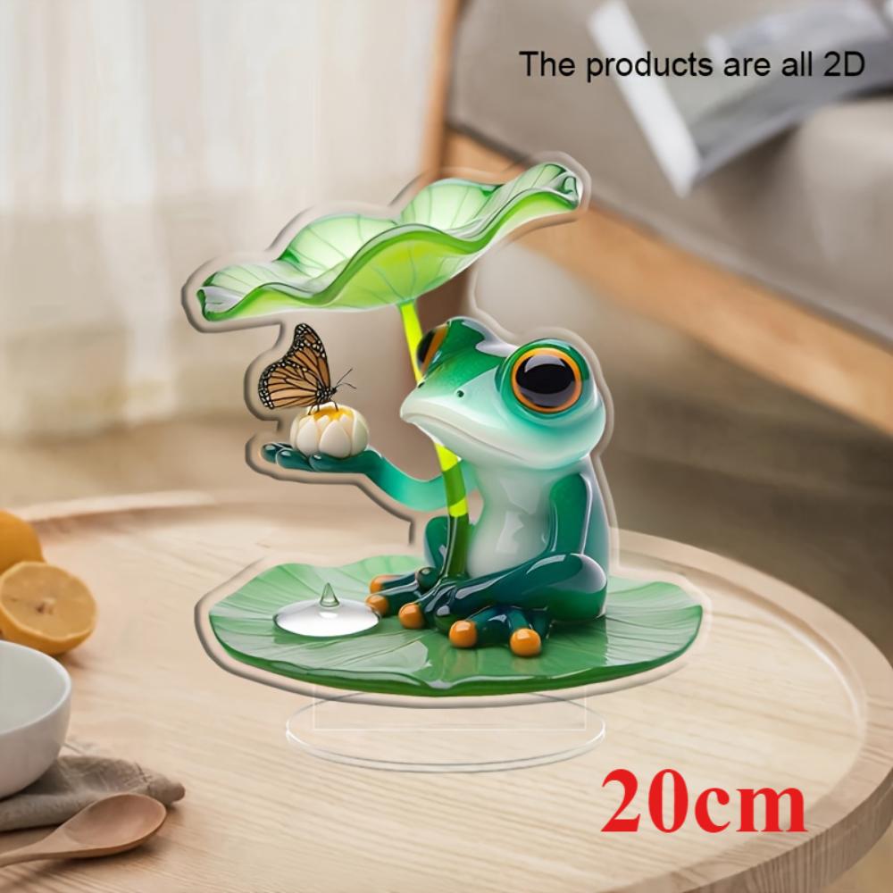 Lotus Leaf Frog, 2D Flat, Acrylic Decoration, Ornaments, Suitable for Living Room, Party, Gifts, Christmas, Halloween