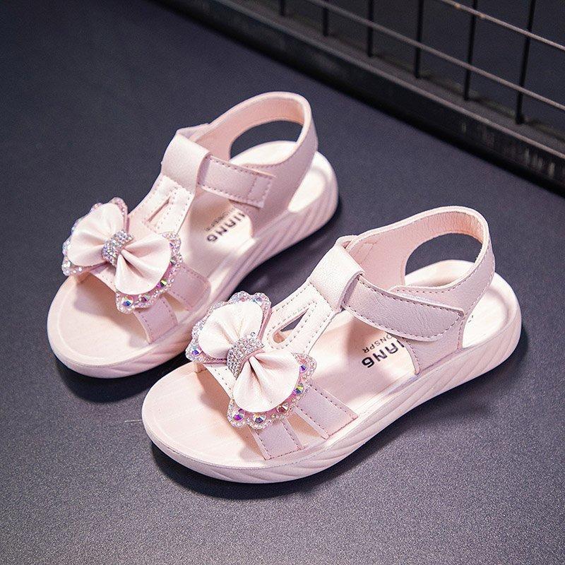 New Summer Korean Style Girls Princess Sandals, Open-toe Soft Sole Kids Sandals for Girls