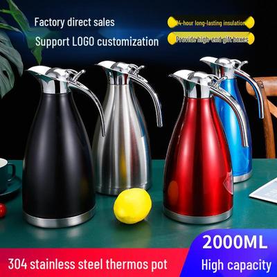 Europäischer Stil 2L Vakuumisolierte Edelstahl Thermos Kaffeekanne