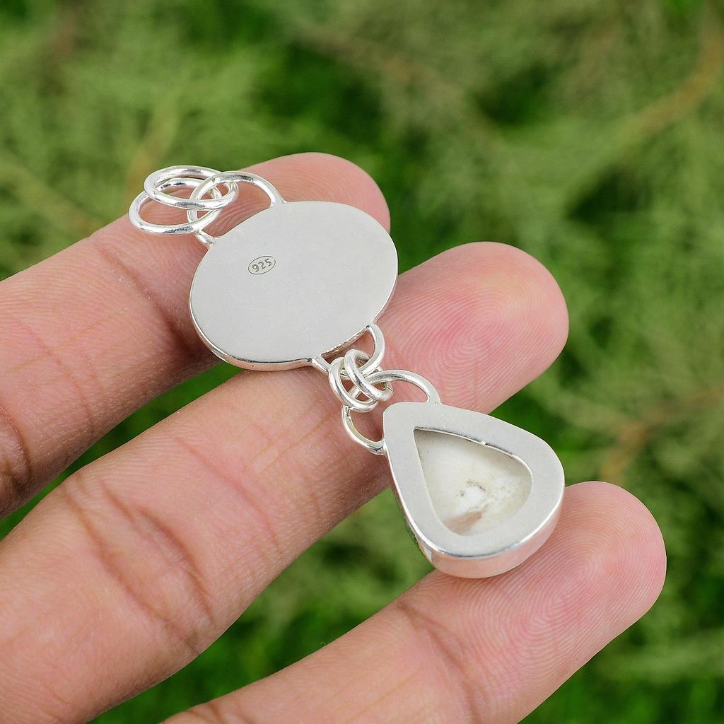 Daughters Day Deal Crown Chakra Scolecite Stone 925 Silver Engagement Pendant