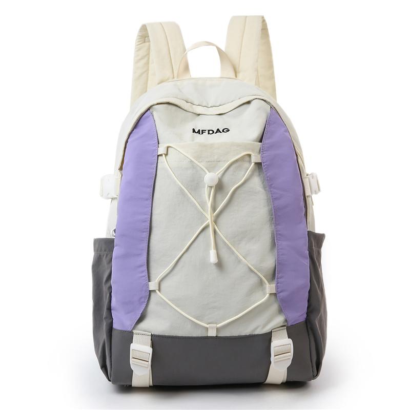 Outdoor Contrast Backpack Large Capacity Lightweight Travel Backpack Sport Schoolbag