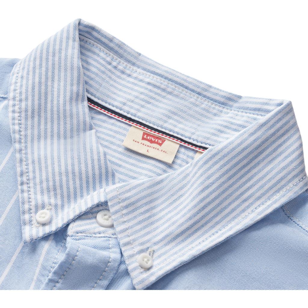 Levis SS24 Summer Collection Striped Patchwork Long Sleeve Shirt Men shirts Light-Blue 0018A-0001