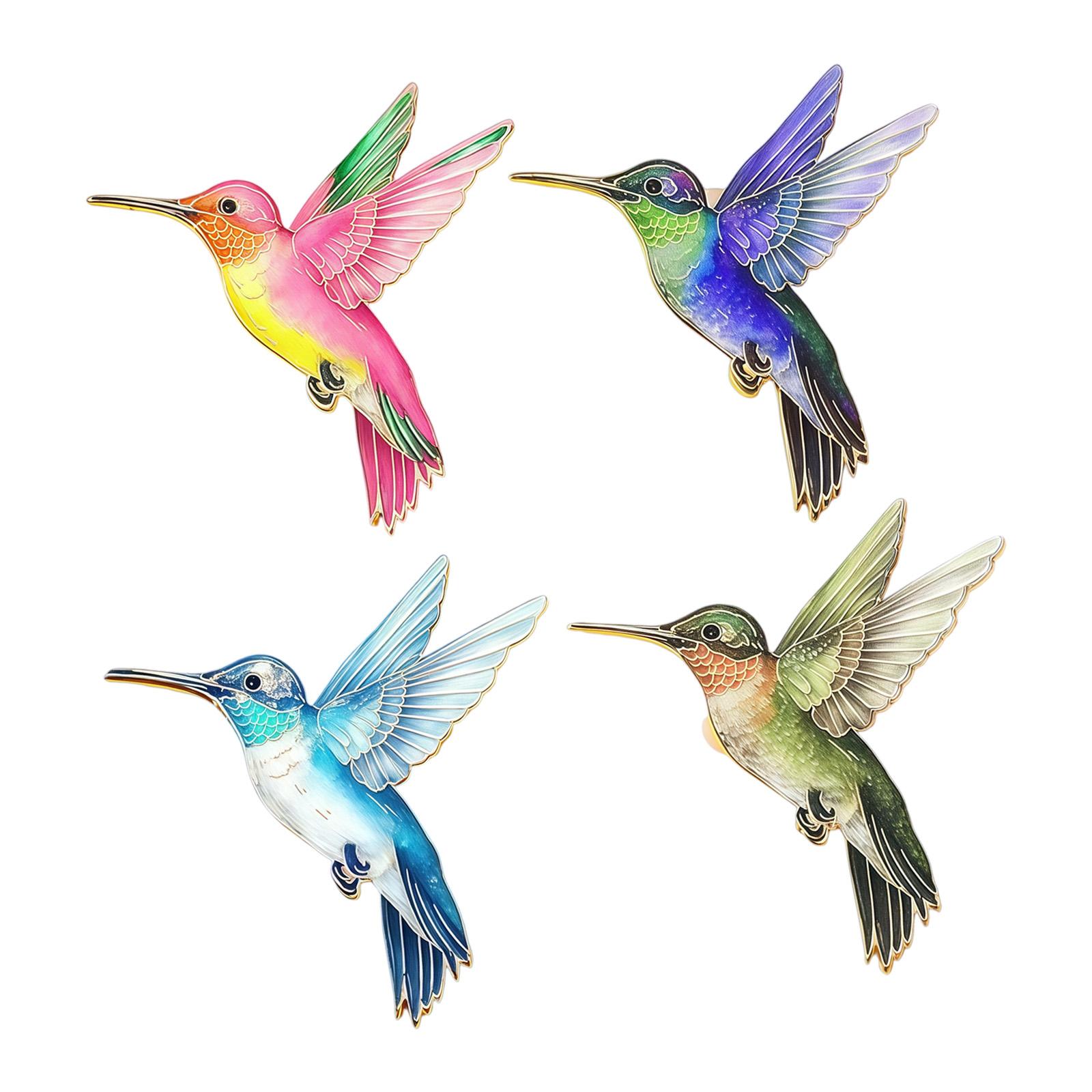 

4Pcs Elegant Hummingbird Brooch Pin For Women Girls Attach To Shirts Coats Bags Multifunctional Corsage Accessory 1
