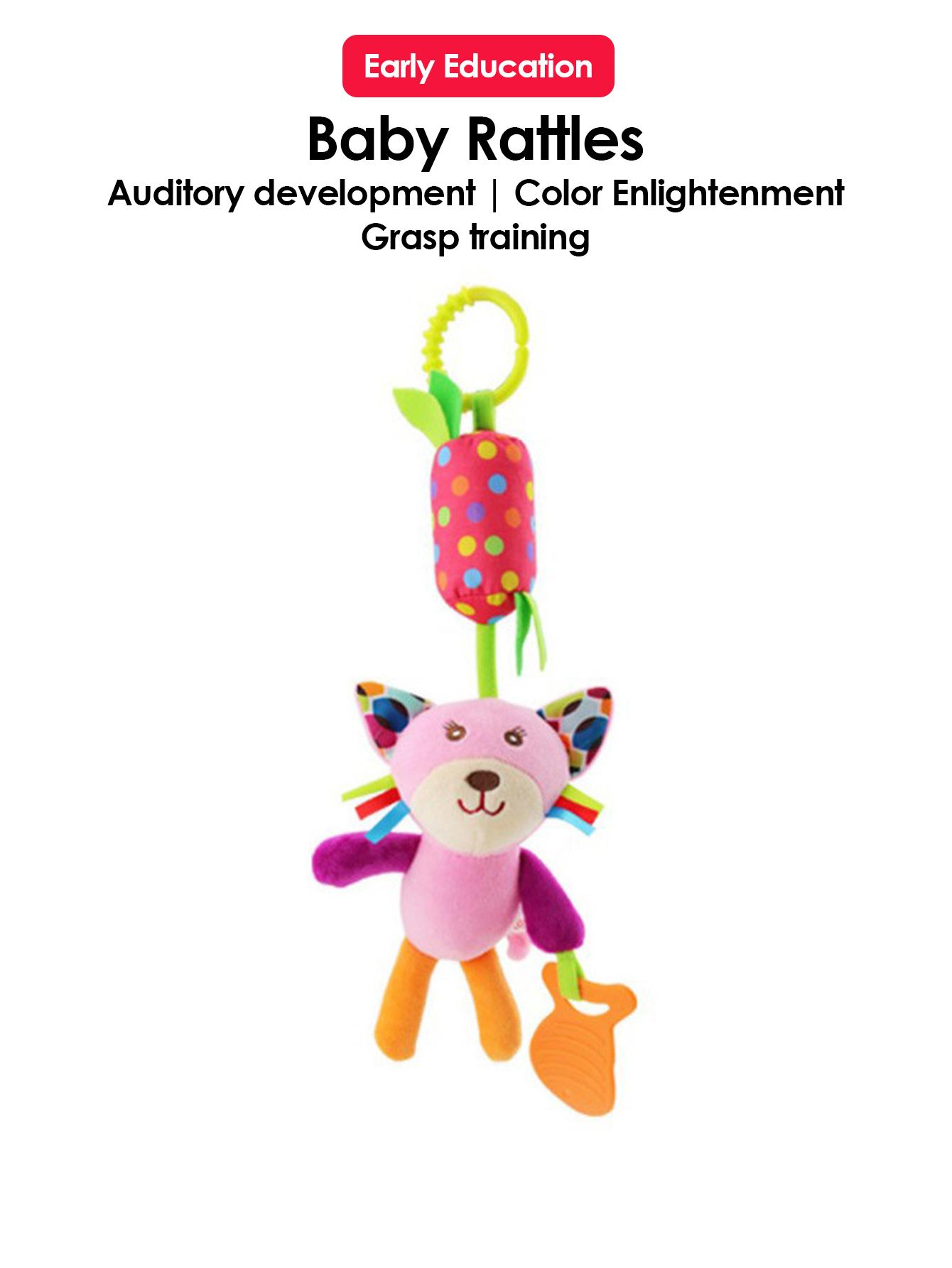 

1pcs Baby Rattles Mobiles Cartoon Animal Bell Toy Newborn Baby Rattle Hanging Plush Lovely 0-24 Months Teether Toys Gift