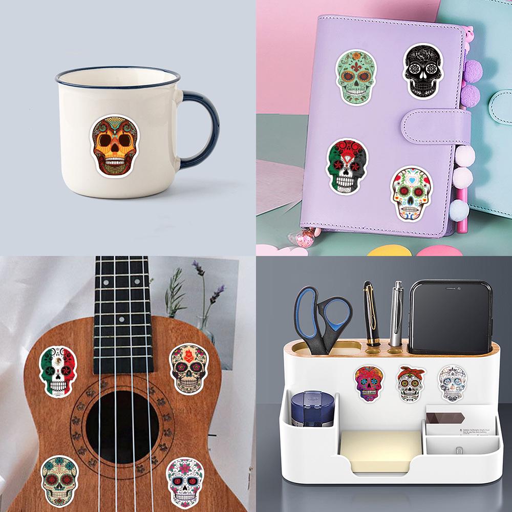 60 Dia de los Muertos Skull Stickers for Notebooks, Skateboards & Water Cups