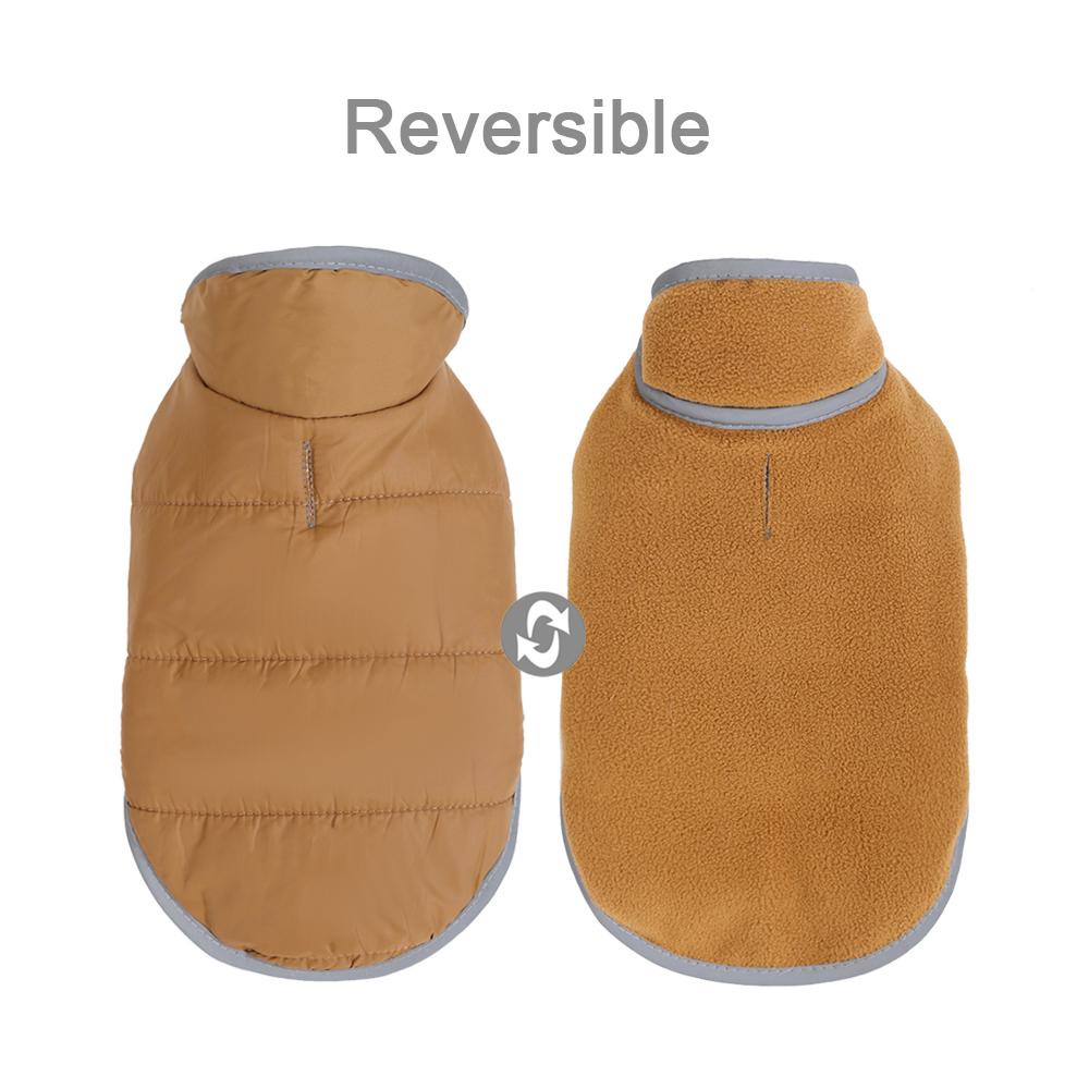 Reflective Dog Jacket Autumn Winter Reversible Puppy Clothes for Small Medium Dogs Cats Waterproof Chihuahua Coat Pet Outfits