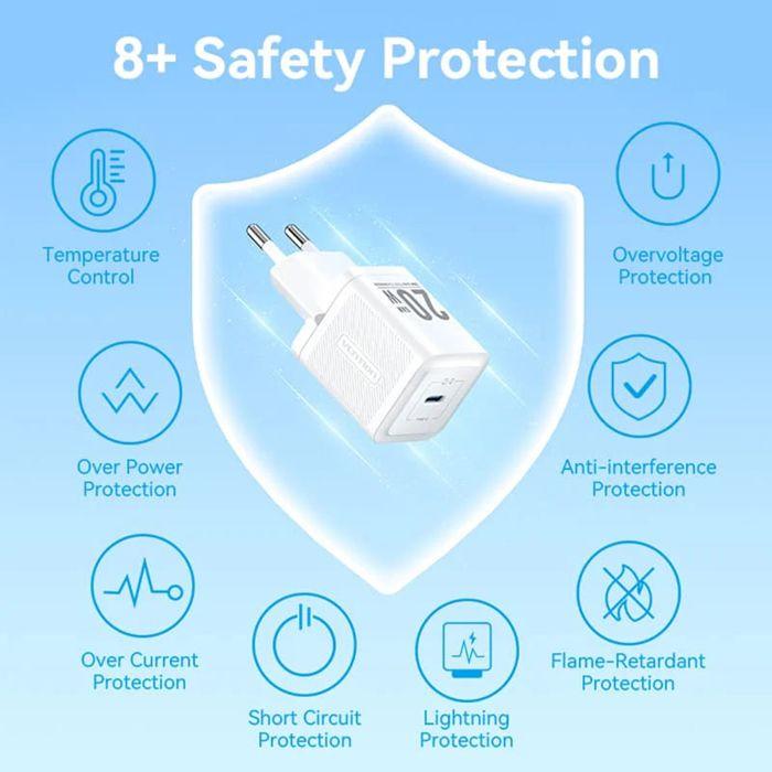 Chargeur - VENTION - TZ-FEPB0-EU-02 - 20W - GaN - USB-C vers Lightning 1m - Noir