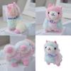 Colorful Tie-dye Llama Plush Toy Keychain Adorable Backpack Charm Gift For Kids