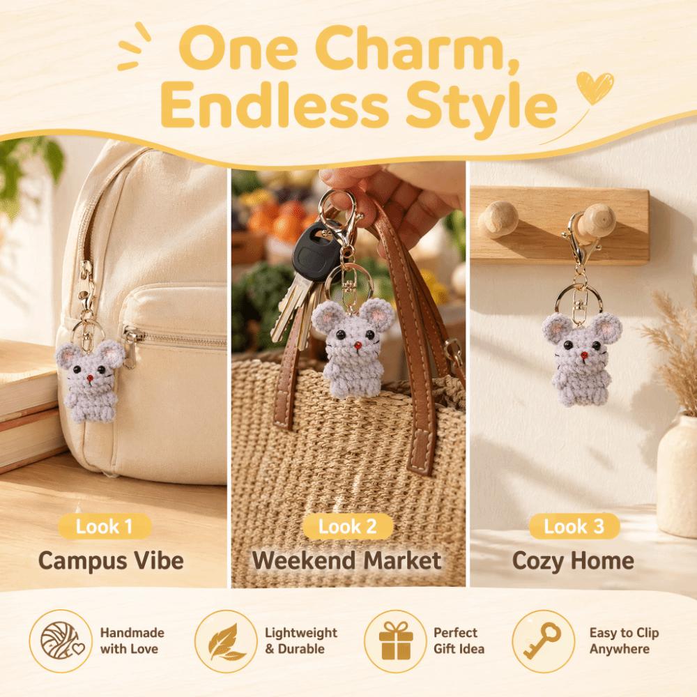Knitting Doll Monkey Doll Keychain Handmade Mini Knitted Pendant  Gift Bag Decor