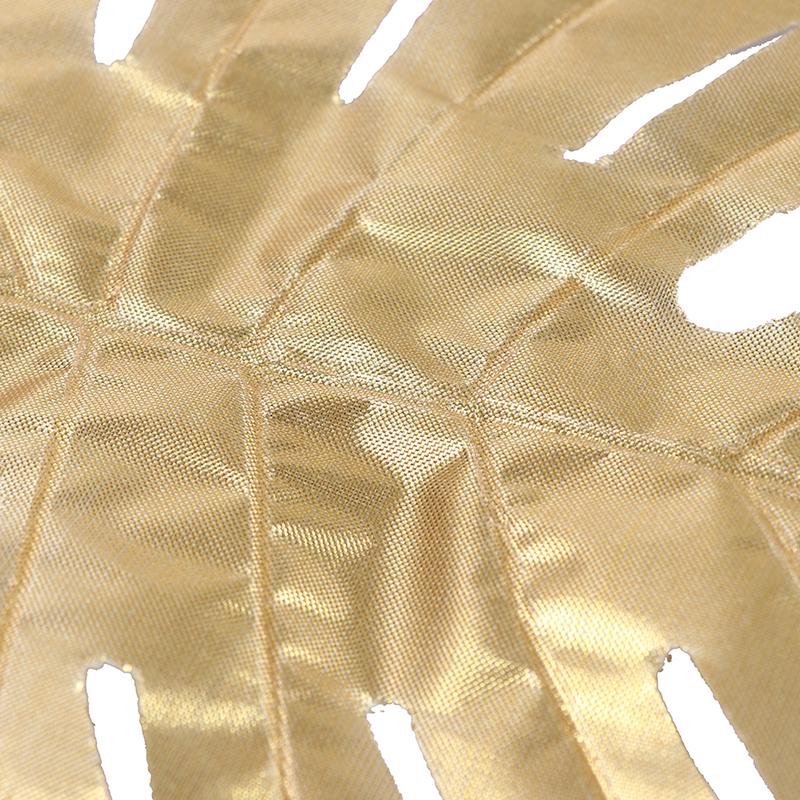 12 stk gull Kunstige falske palmeblader grønne planter Hjem bryllup DIY dekorasjon