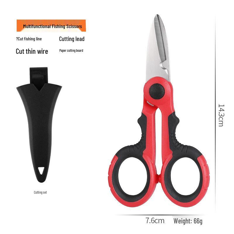 Professional Fishing Scissors - Serrated Stainless Steel Multi-functional Braided Line Cutter